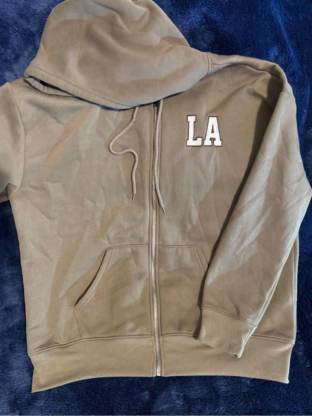 Charlotte Russe Olive Green Zip-Up Hoodie with LA Patch